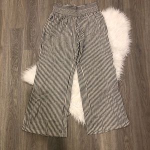 Striped Linen Wide Leg Pant
